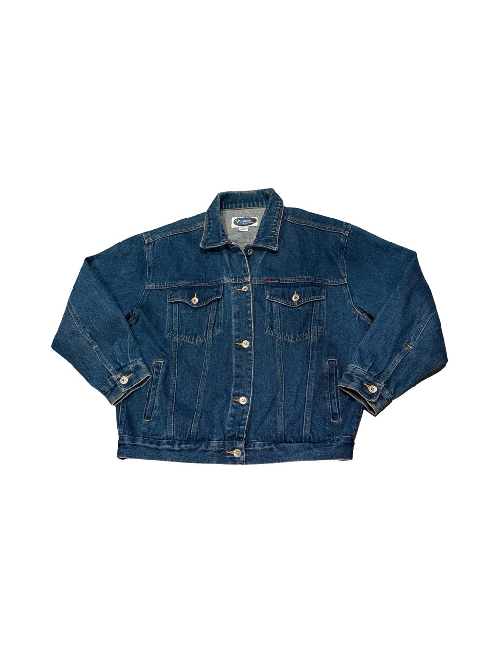 Vintage 90's On Fire Dark Blue Denim Jacket - Women's Jean Coat